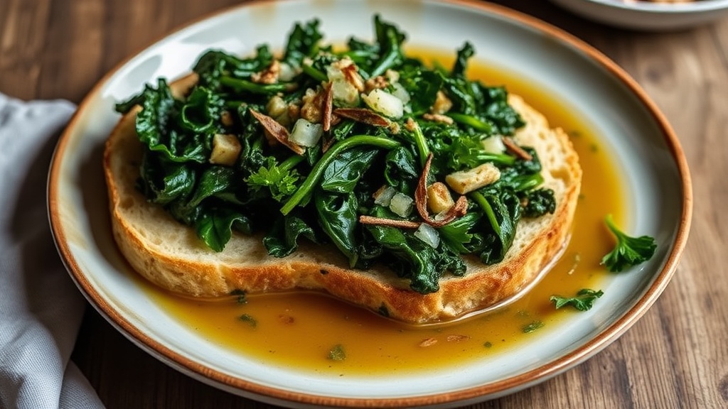 Sourdough Bread with Kale and Miso Broth