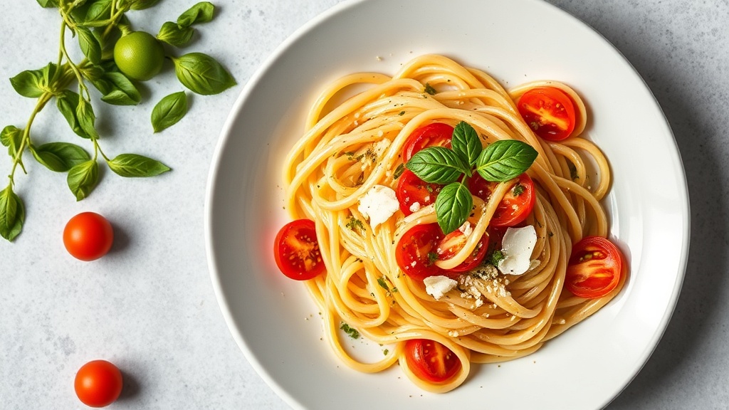 Soy Ginger Fettuccini with Parmesan and Tomato