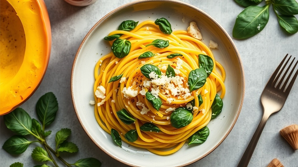 Spaghetti Squash with Garlic Parmesan Spinach