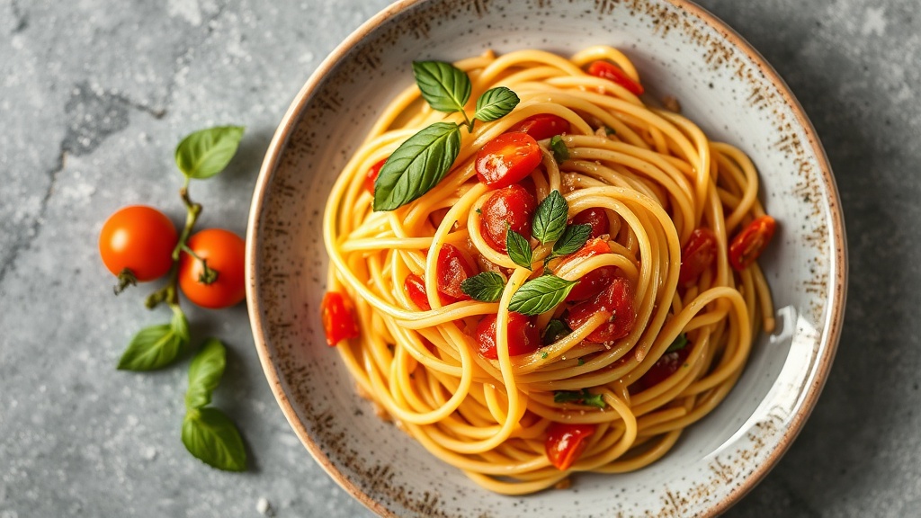 Spaghetti with Tomato and Sewage Reduction