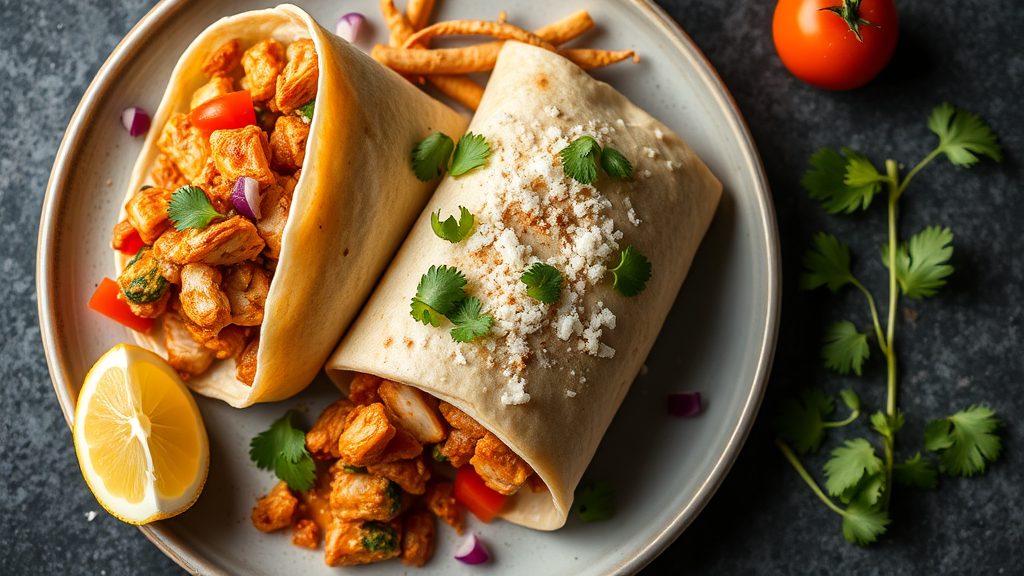 Spiced Chicken Thigh Burritos