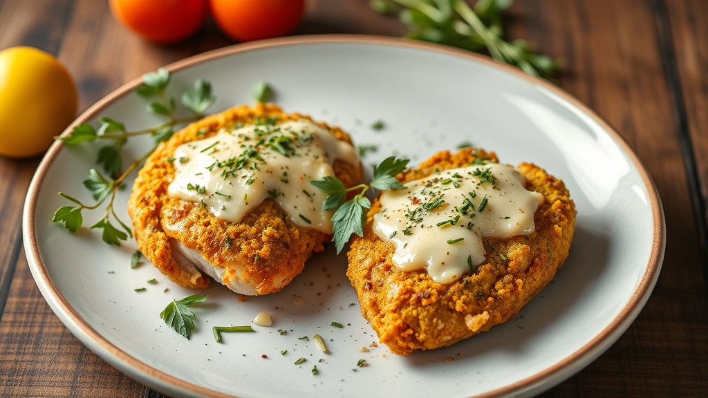 Spiced Chicken with Cheese and Herb Crust