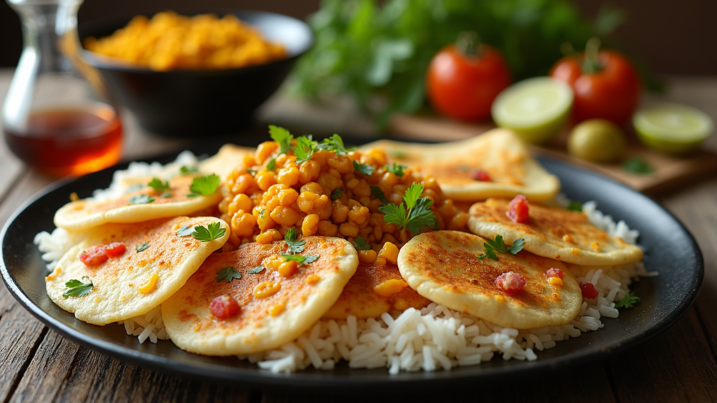 Spiced Dal and Rice Pancakes
