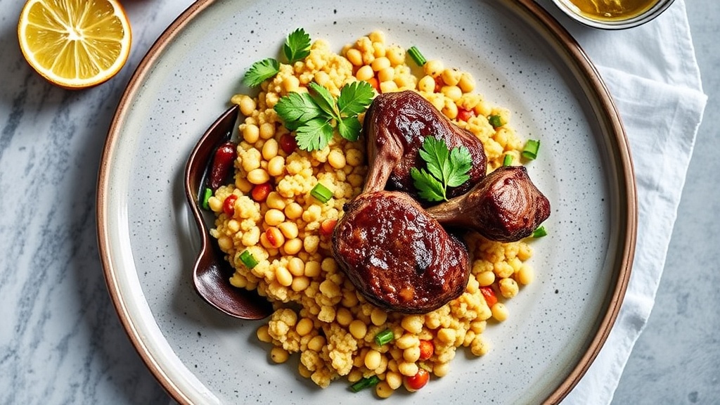 Spiced Lamb with Black Lemon and Ginger Couscous