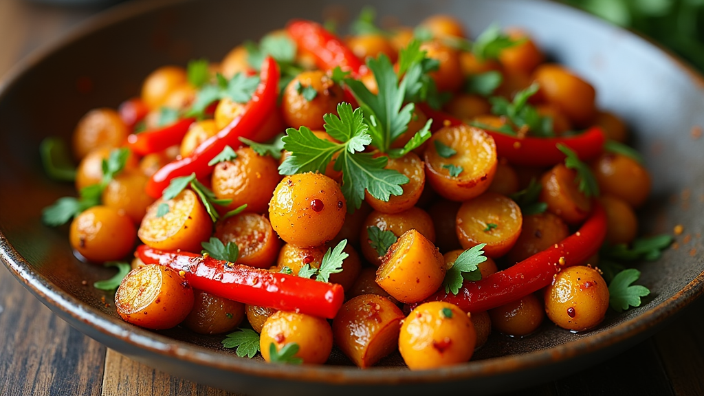 Spiced Potato and Capsicum Stir-Fry
