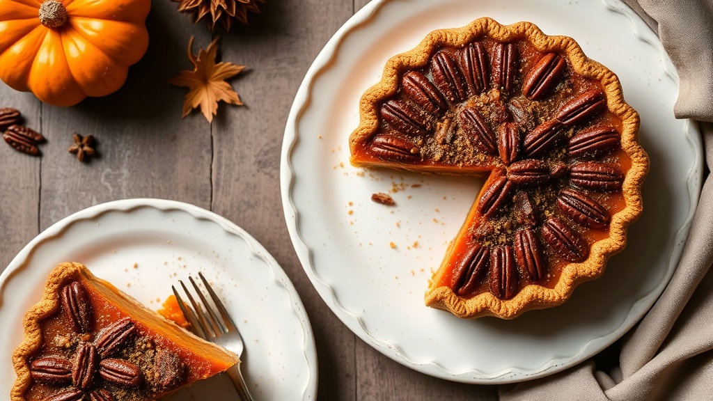 Spiced Pumpkin and Maple Pecan Pie