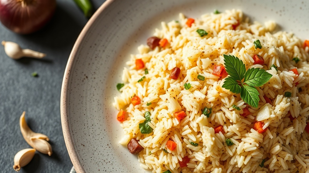 Spiced Rice with Onion, Garlic, and Ginger