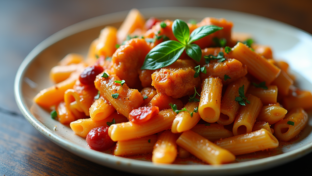 Spicy Chicken and Bean Pasta Bake