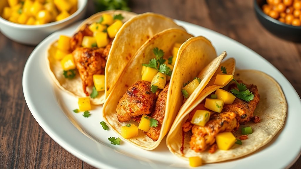 Spicy Chipotle Chicken Tacos with Mango Salsa