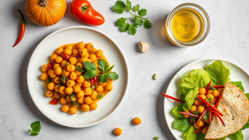 Spicy Curry Chickpea Salad