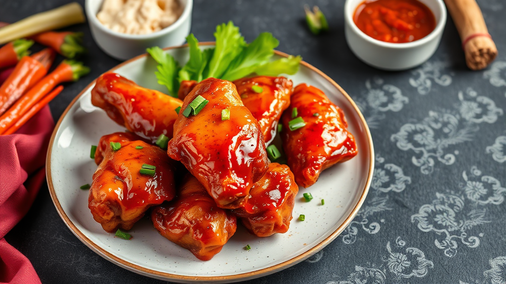 Spicy Honey Garlic Chicken Wings