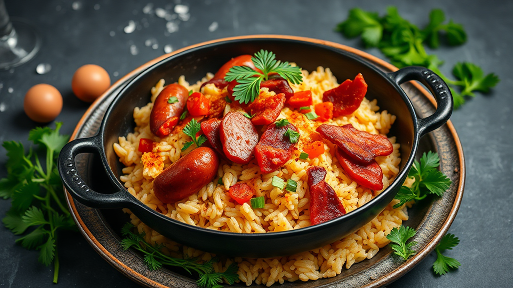 Spicy Italian Sausage and Bacon Rice Skillet