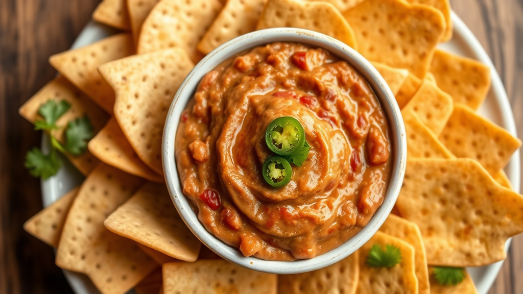 Spicy Jalapeño Refried Bean Dip