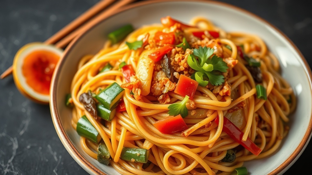 Spicy Korean Noodle Stir-Fry