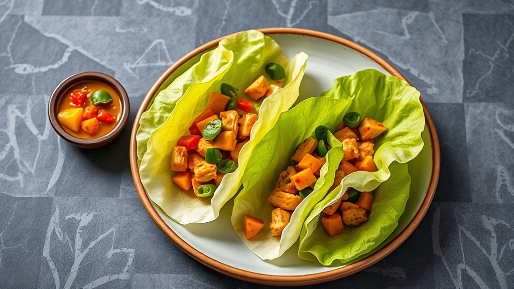 Spicy Mango Chicken Lettuce Wraps