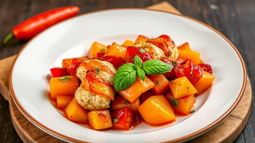 Spicy Orange Pepper and Red Potato Bake