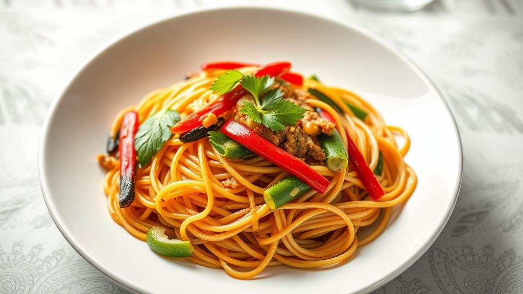 Spicy Sesame Vegetable Stir-Fry Noodles