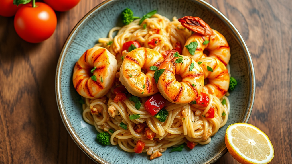 Spicy Teriyaki Risotto with Grilled Shrimp