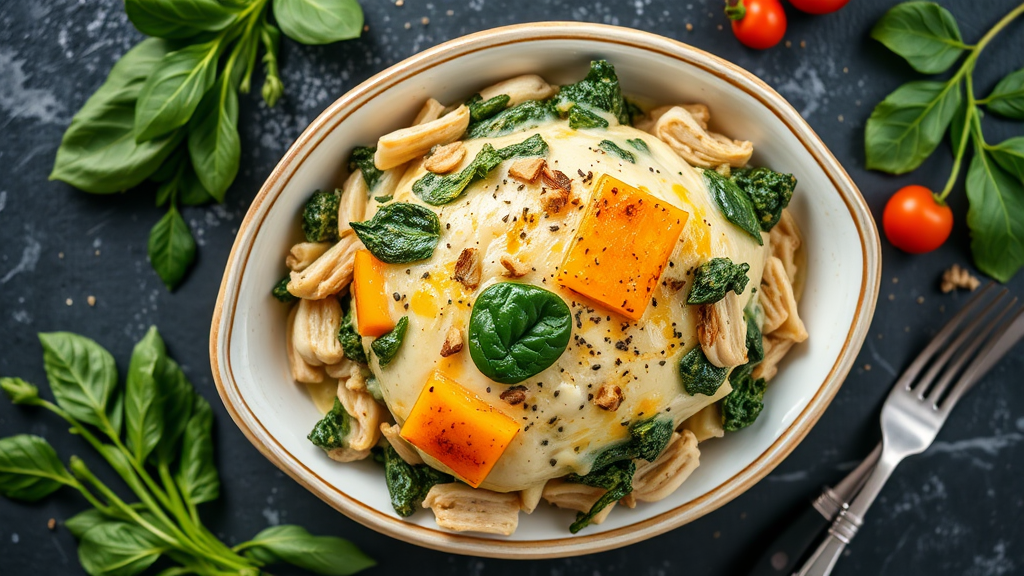 Spinach and Artichoke Turkey Bake