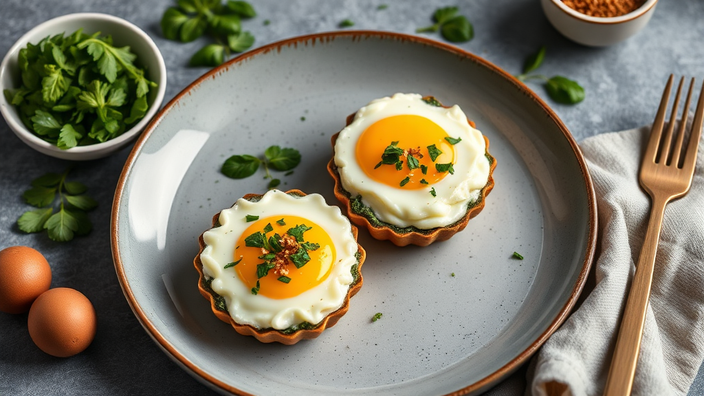 Spinach and Cottage Cheese Baked Eggs
