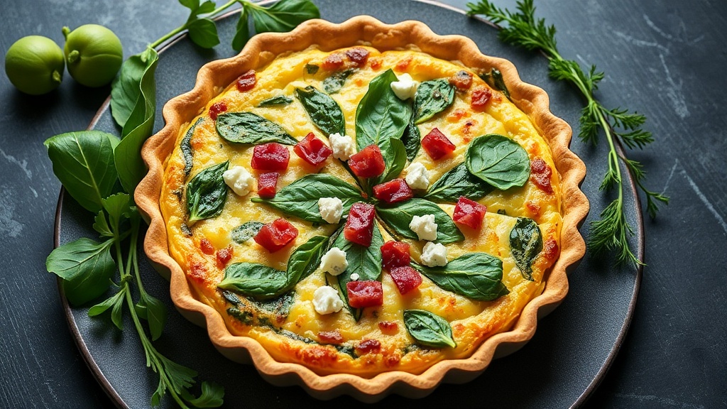 Spinach, Bacon, and Feta Quiche