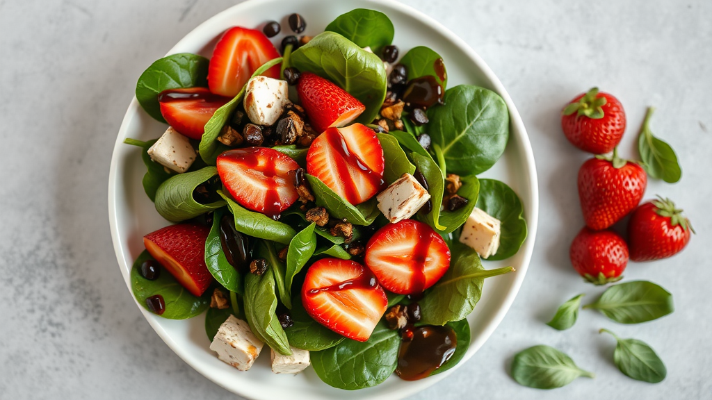 Spinach Strawberry Balsamic Salad