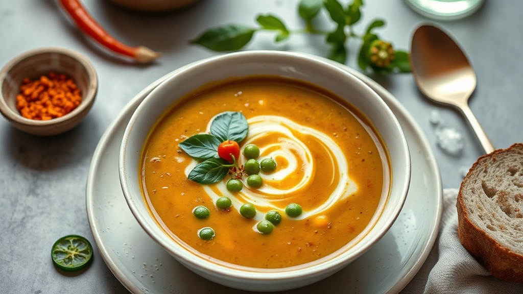 Split Pea Soup with Smoked Paprika and Spinach