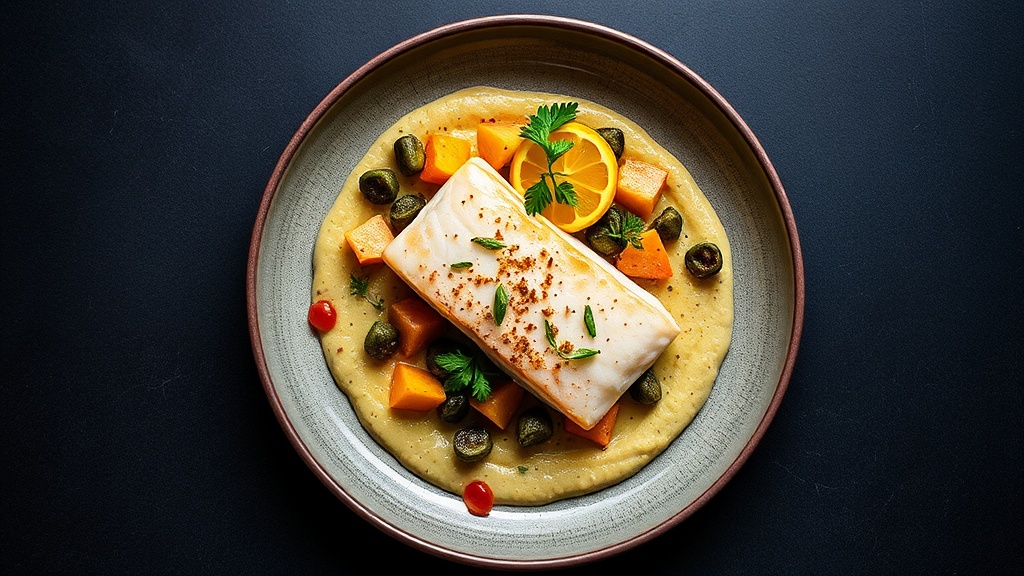Star Anise & Citrus Arctic Char with Parsnip and Okra Purée