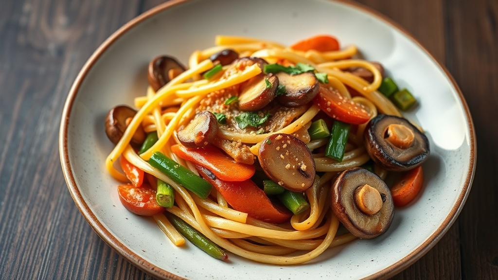 Stir-Fried Bean Sprouts and Mushrooms