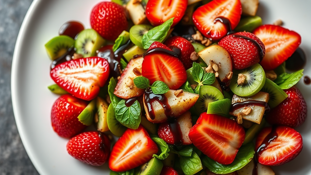 Strawberry Kiwi Balsamic Salad