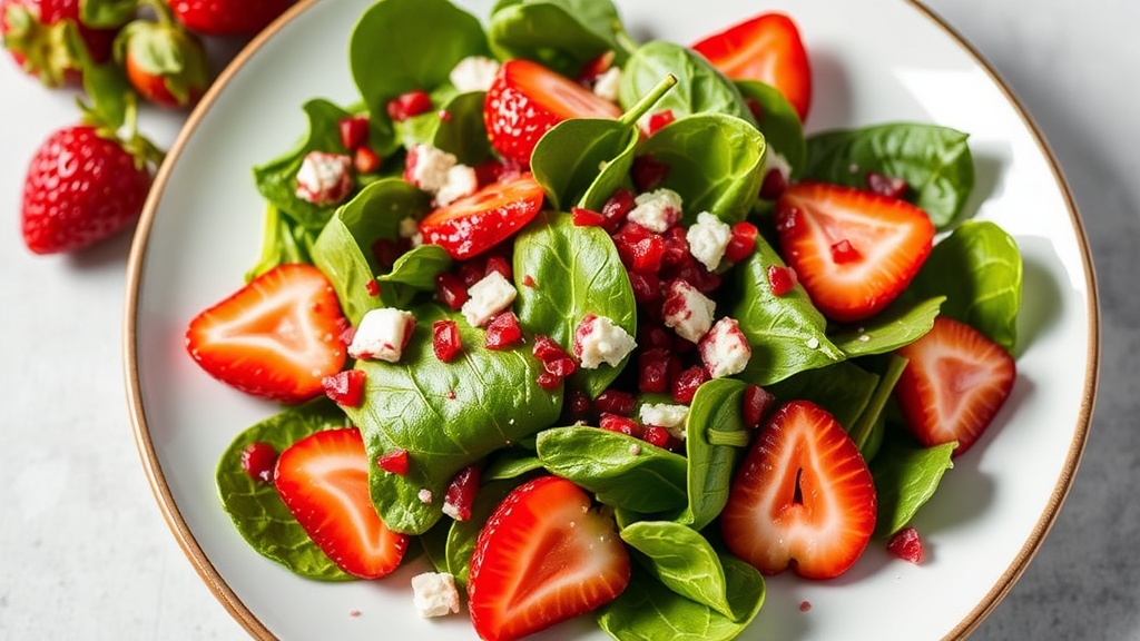 Strawberry Spinach Salad with Homemade Raspberry Vinaigrette