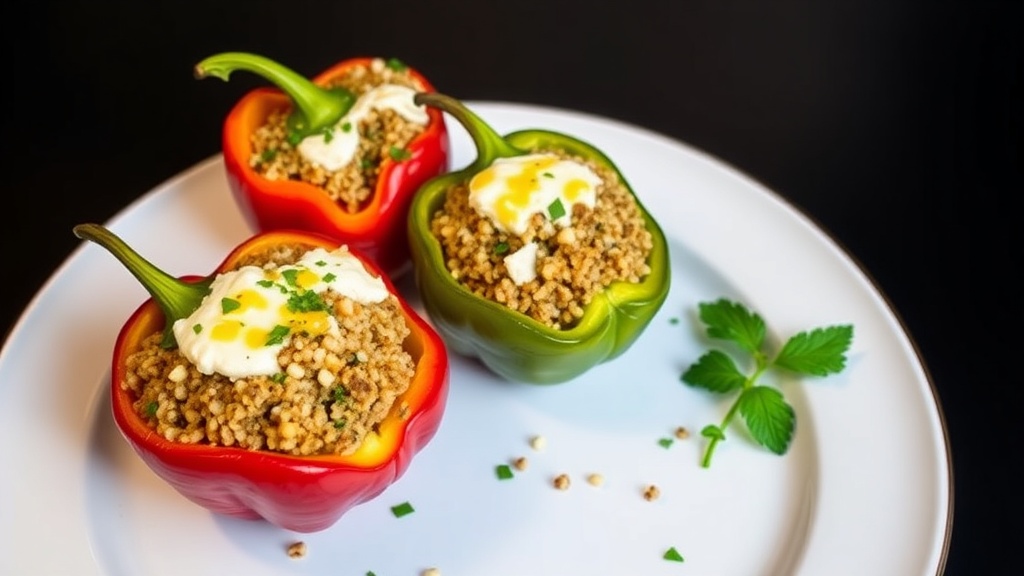 Stuffed Banana Peppers with Quinoa and Cheese