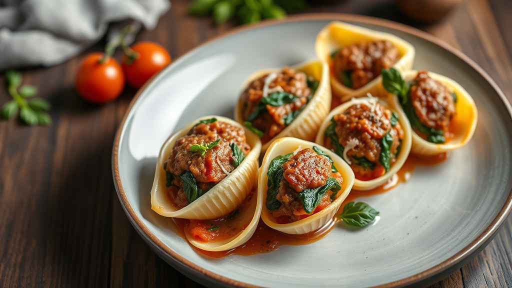 Stuffed Shells with Italian Sausage and Spinach