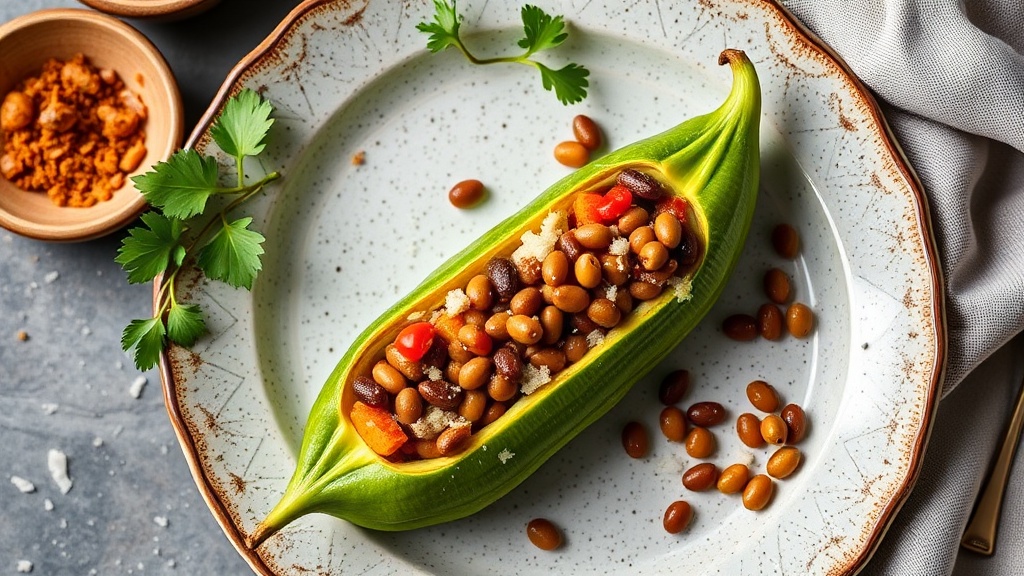 Stuffed Snake Gourd with Spiced Lentils and Coconut (Vegetarian Recipe)