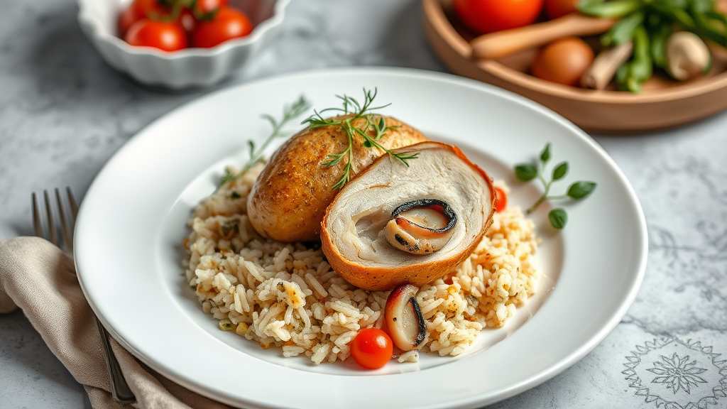 Stuffed Turkey with Squid and Herbed Rice