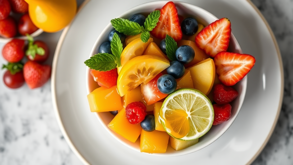 Summer Fruit Bowl with Honey-Lime Drizzle