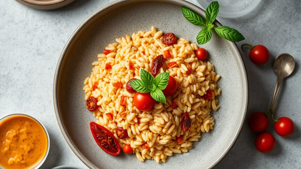 Sundried Tomato Risotto with Chicken Stock