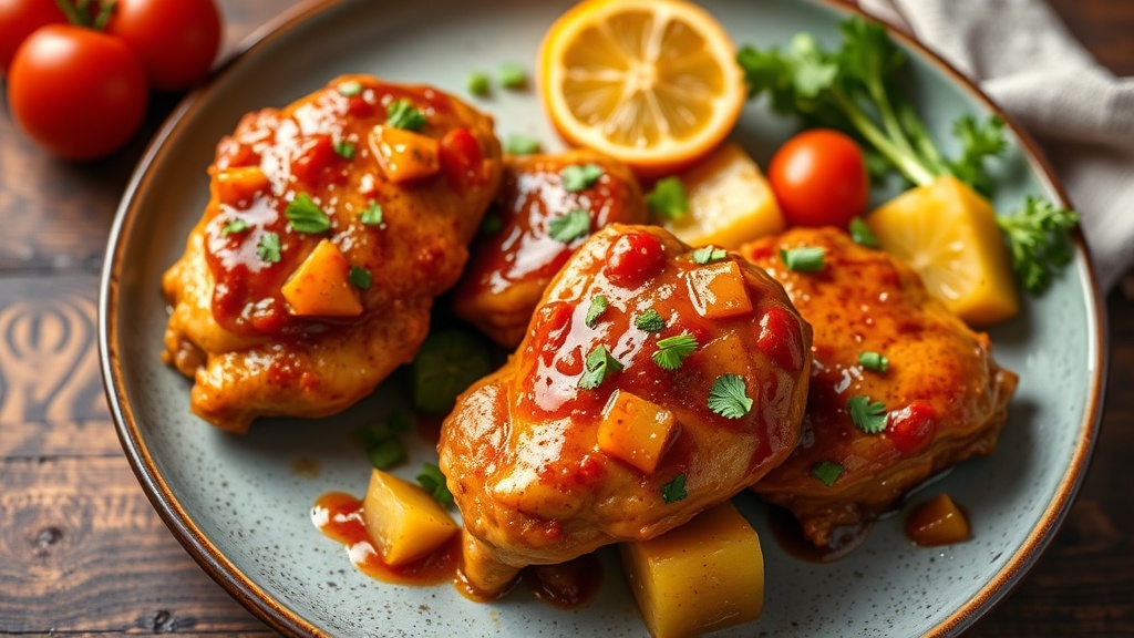 Sweet and Spicy Pineapple Chicken Thighs