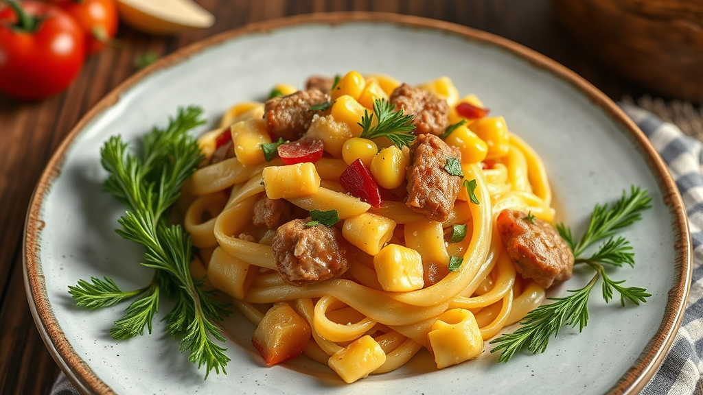 Sweetcorn Meat Feast Alfredo