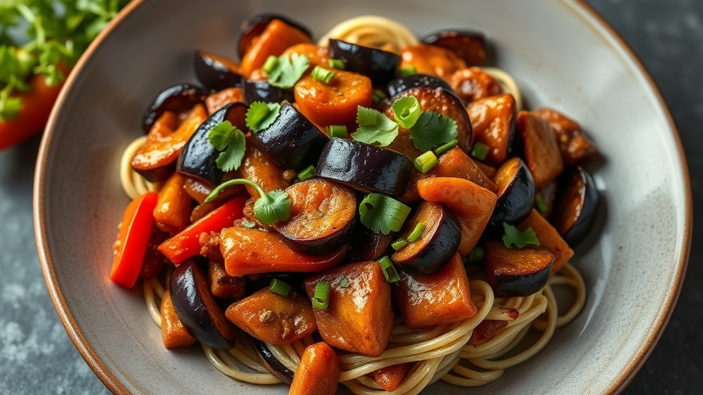 Szechuan Spicy Eggplant Stir-Fry