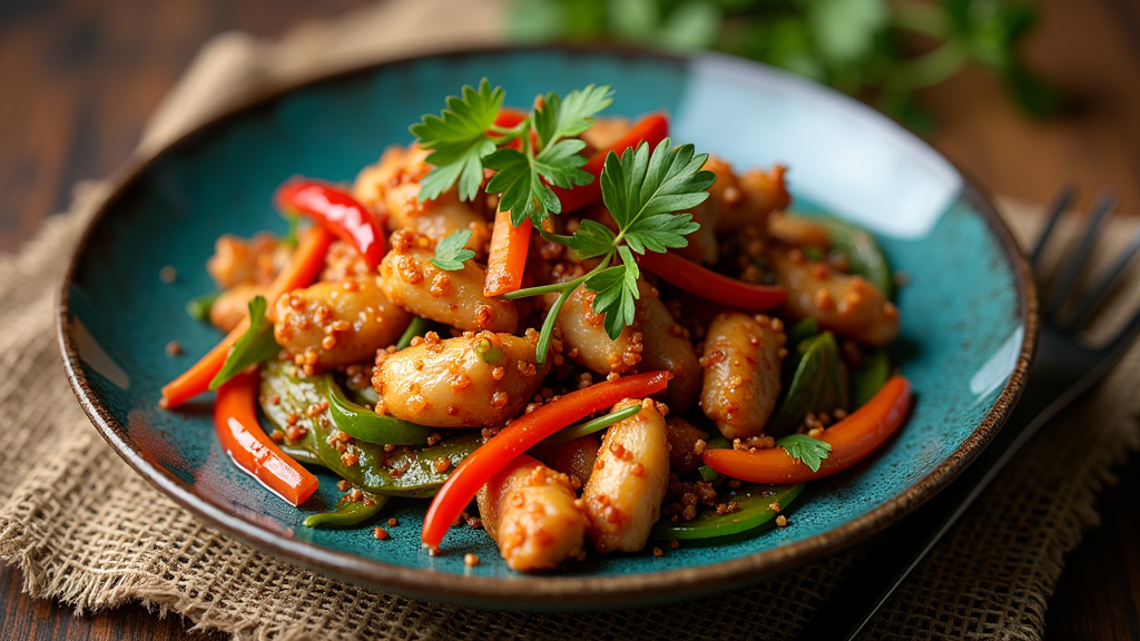 Szechuan-Style Stir-Fried Chicken with Vegetables