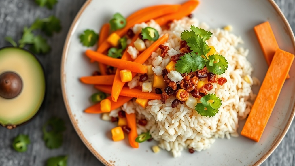 Taco Rice Bowl with Carrots and Corn