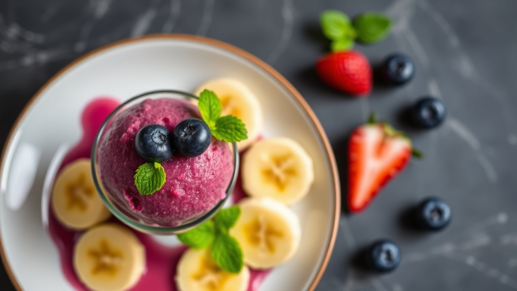 Tequila Blueberry Banana Sorbet