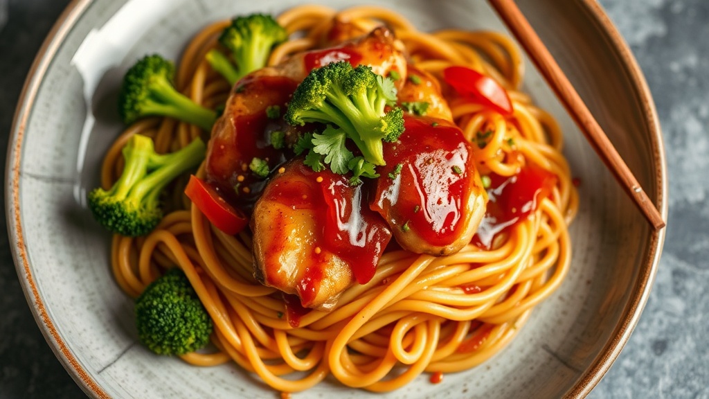 Teriyaki Boneless Thigh Noodles with Broccoli