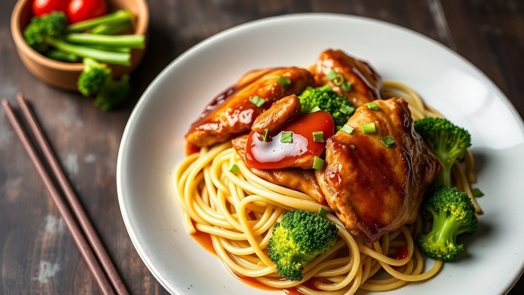 Teriyaki Boneless Thighs Noodles with Broccoli
