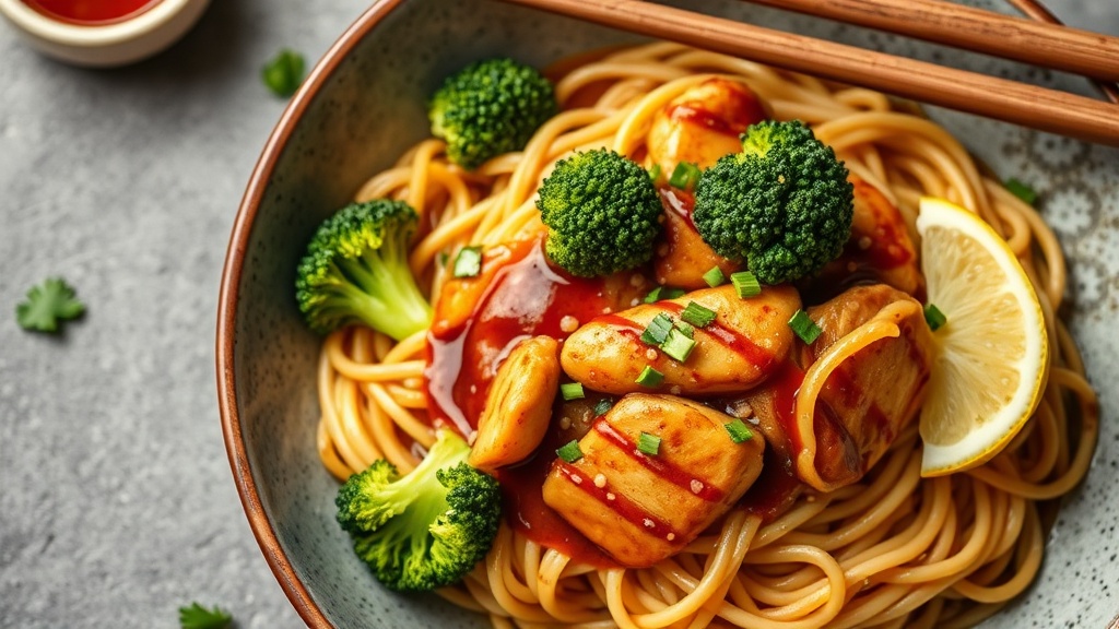Teriyaki Chicken Noodles with Broccoli