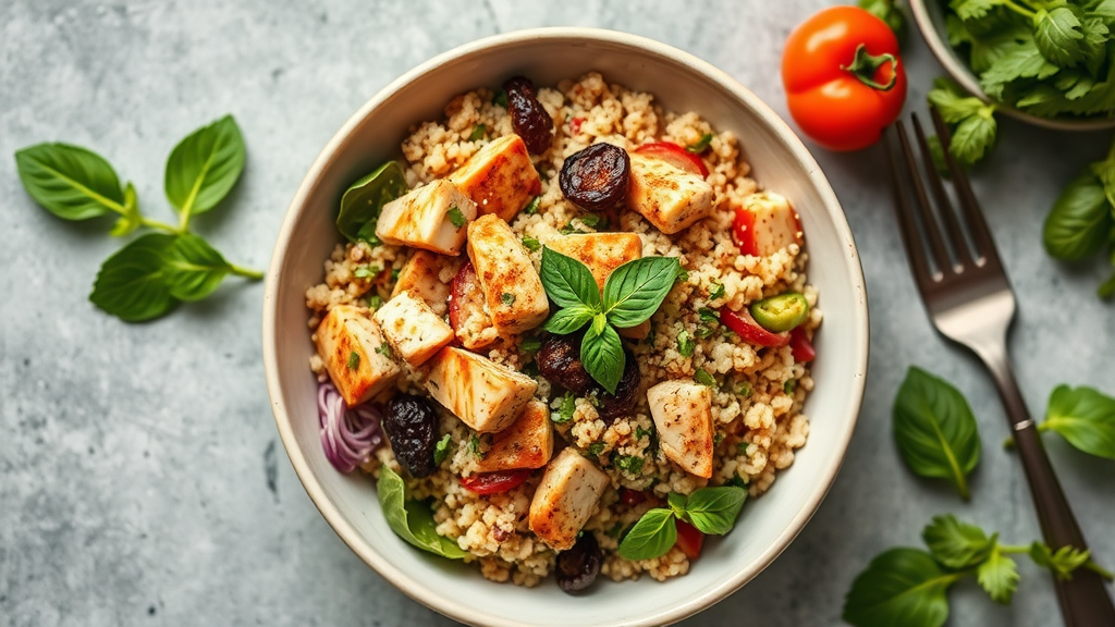 Thai Basil Chicken Quinoa Bowl