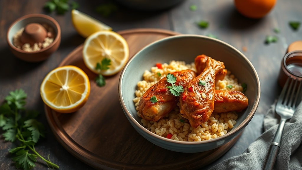 Thai Coconut Curry Chicken Wings with Orzo