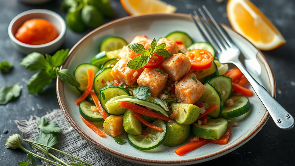 Thai Cucumber Salmon Salad