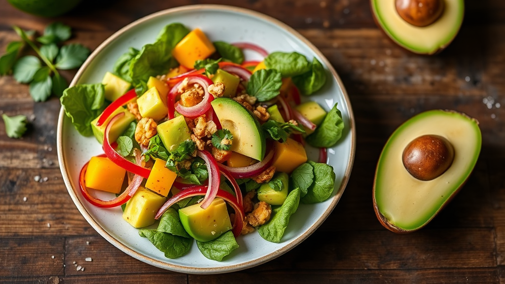 Thai Mango Avocado Salad with Spicy Lime Dressing